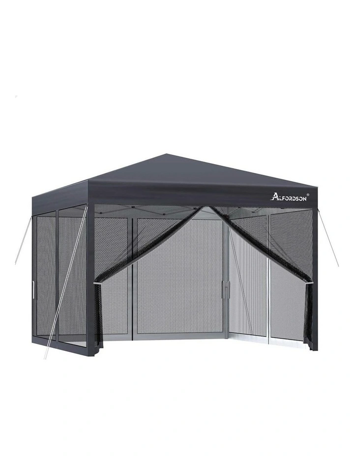 Gazebo Pop Up Marquee Outdoor Tent 3x3 in Grey image 1