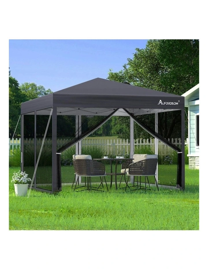 Gazebo Pop Up Marquee Outdoor Tent 3x3 in Grey image 2