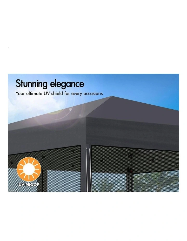 Gazebo Pop Up Marquee Outdoor Tent 3x3 in Grey image 6