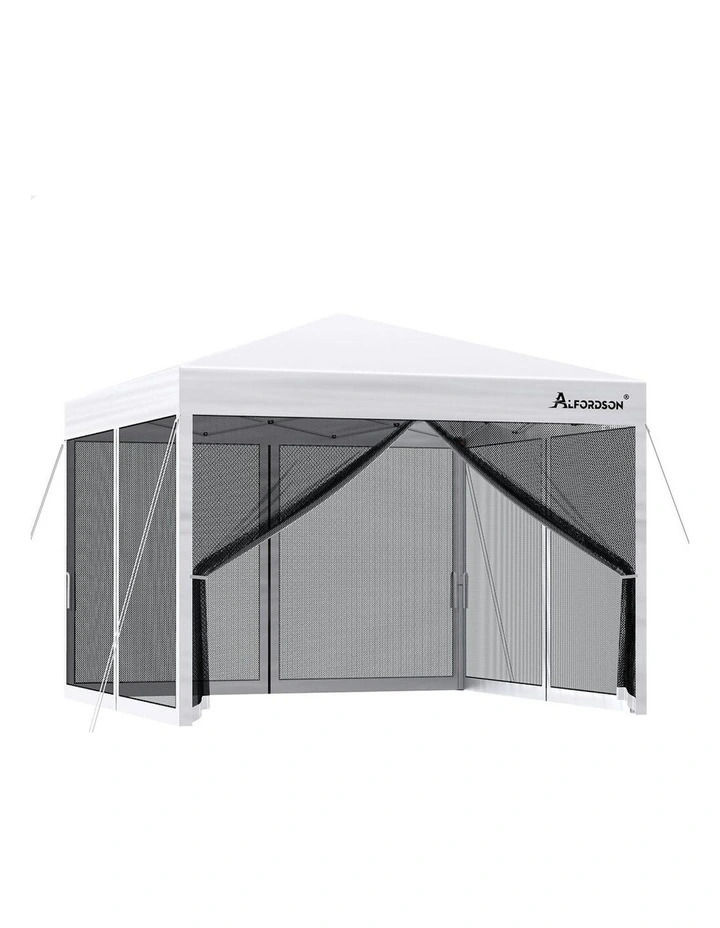 Gazebo Pop Up Marquee Outdoor Tent 3x3 in White image 1