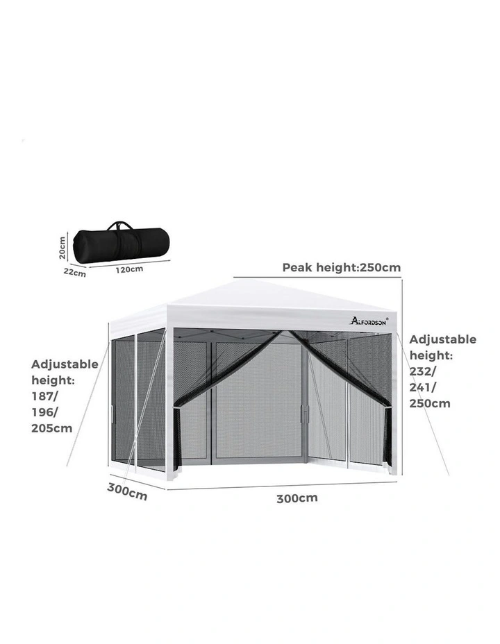 Gazebo Pop Up Marquee Outdoor Tent 3x3 in White image 3