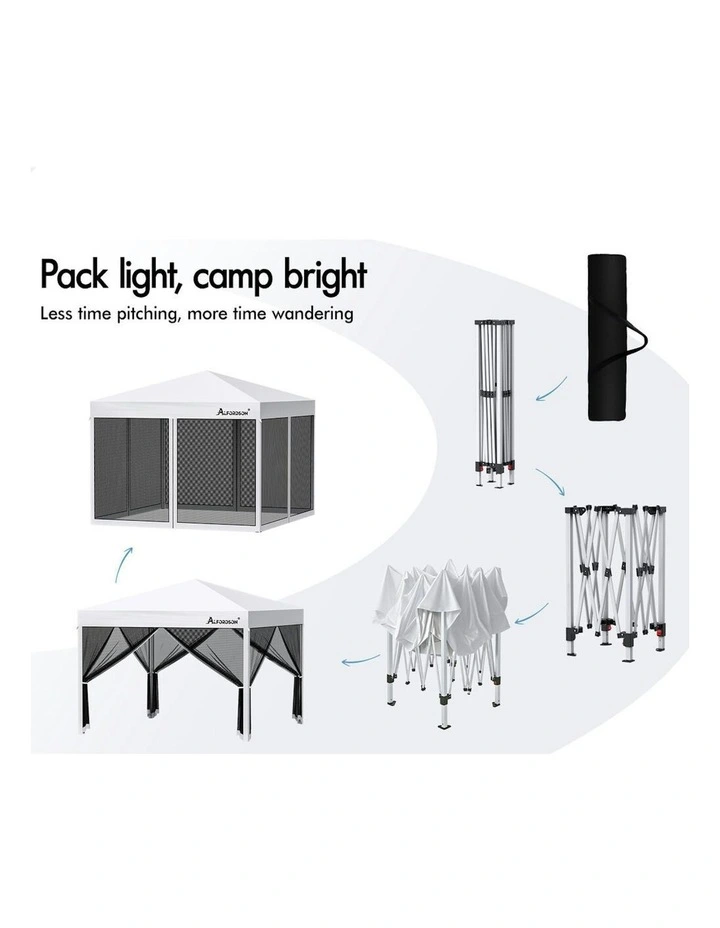 Gazebo Pop Up Marquee Outdoor Tent 3x3 in White image 4