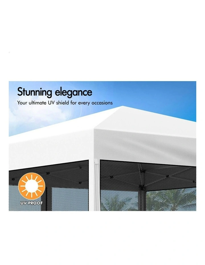 Gazebo Pop Up Marquee Outdoor Tent 3x3 in White image 6