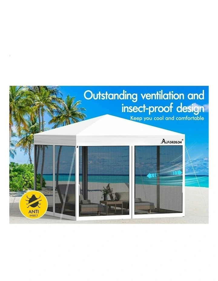 Gazebo Pop Up Marquee Outdoor Tent 3x3 in White image 7