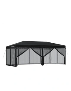 Gazebo Pop Up Marquee Outdoor Canopy 3x6m in Black