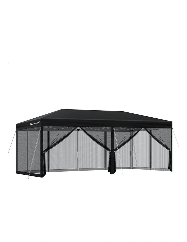 Gazebo Pop Up Marquee Outdoor Canopy 3x6m in Black image 1