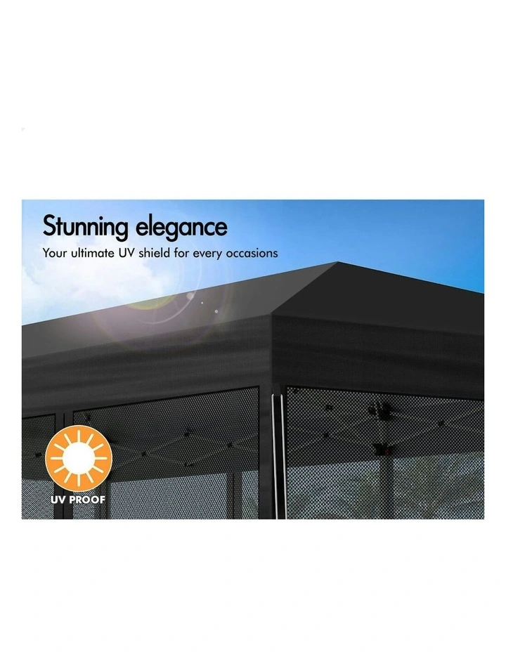 Gazebo Pop Up Marquee Outdoor Canopy 3x6m in Black image 6
