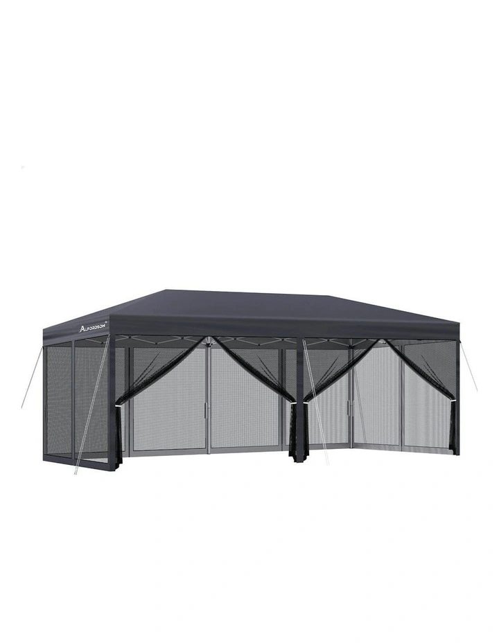 Gazebo Pop Up Marquee Outdoor Canopy Tent 3x6m  in Grey image 1