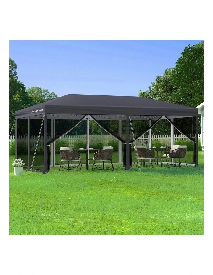 Gazebo Pop Up Marquee Outdoor Canopy Tent 3x6m  in Grey image 2