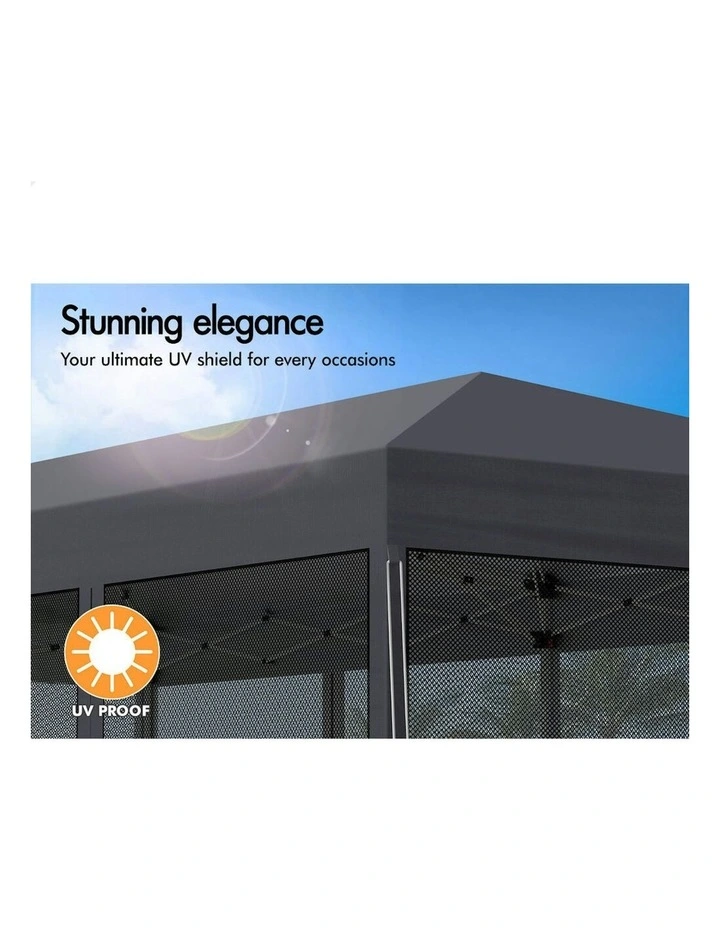 Gazebo Pop Up Marquee Outdoor Canopy Tent 3x6m  in Grey image 6