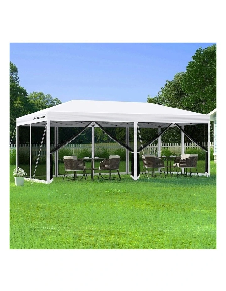 Gazebo Pop Up Marquee Outdoor Tent 3x6 in White image 2