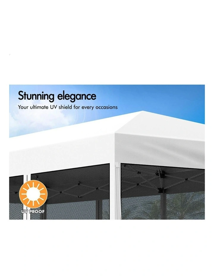 Gazebo Pop Up Marquee Outdoor Tent 3x6 in White image 6