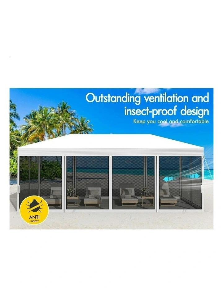 Gazebo Pop Up Marquee Outdoor Tent 3x6 in White image 7