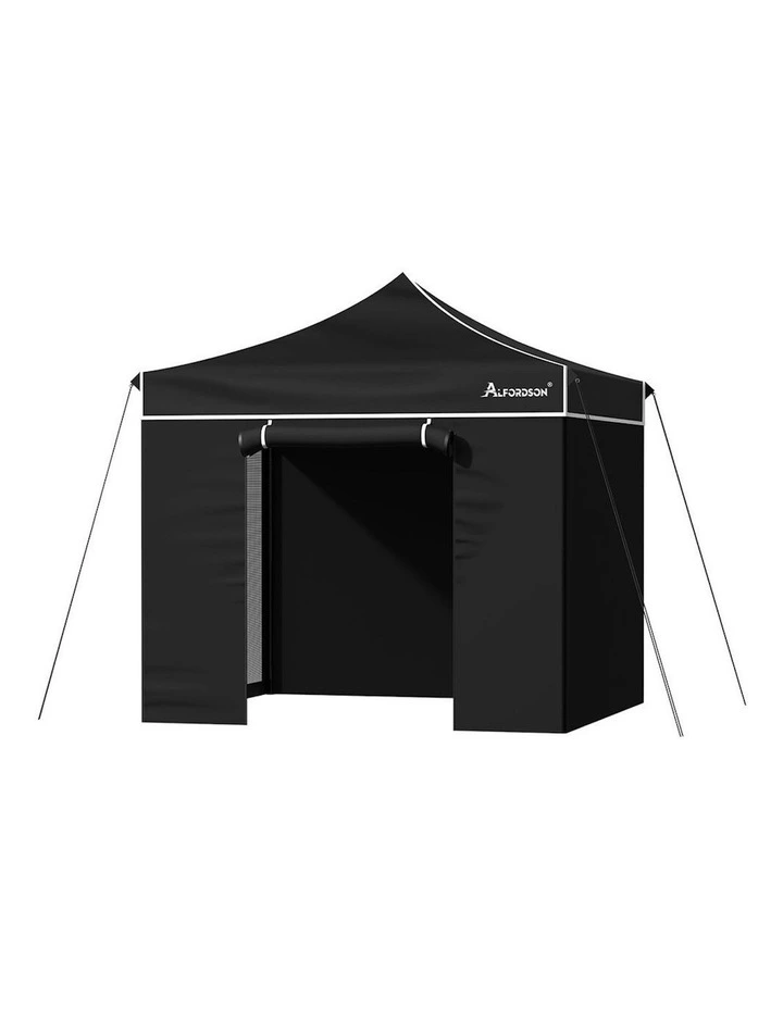 Gazebo Pop Up Marquee 600D Oxford Folding Camping Tent 3x3m in Black image 1