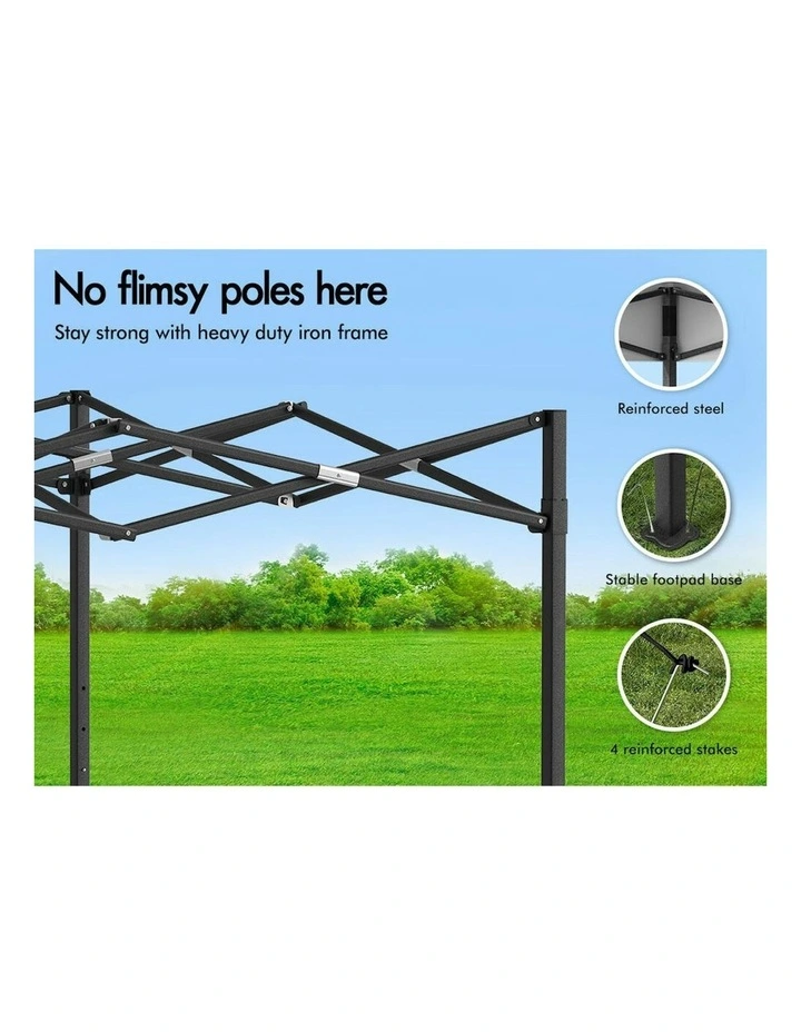 Gazebo Pop Up Marquee 600D Oxford Folding Camping Tent 3x3m in White image 3