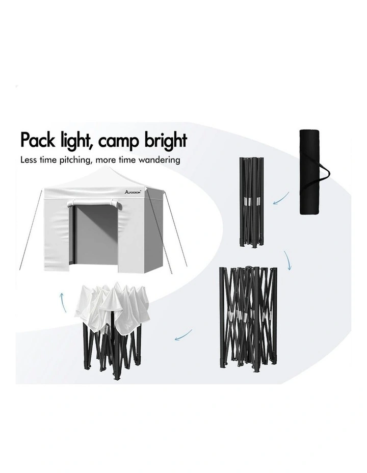 Gazebo Pop Up Marquee 600D Oxford Folding Camping Tent 3x3m in White image 5