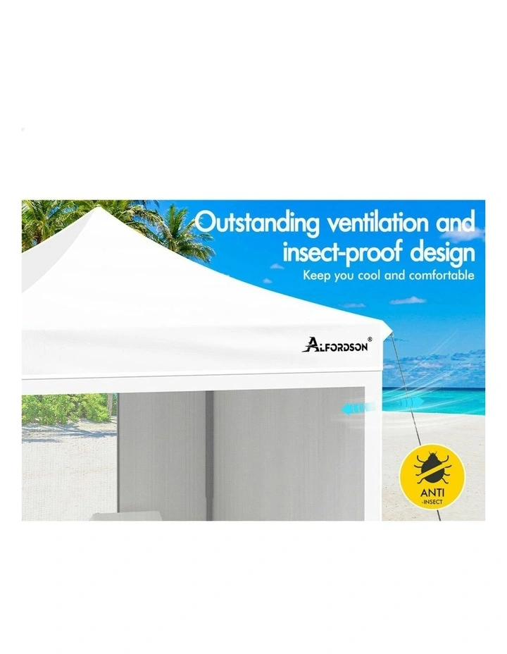 Gazebo Pop Up Marquee 600D Oxford Folding Camping Tent 3x3m in White image 7
