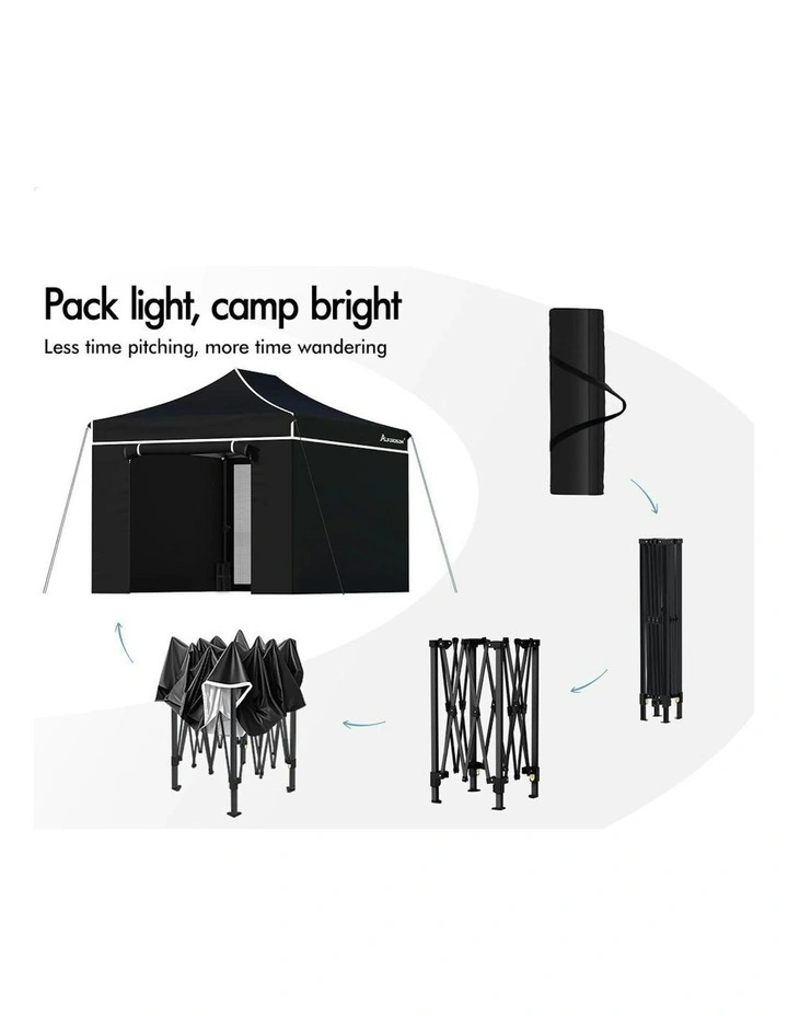 Gazebo Pop Up Marquee Tent 3x4.5 in Black image 4
