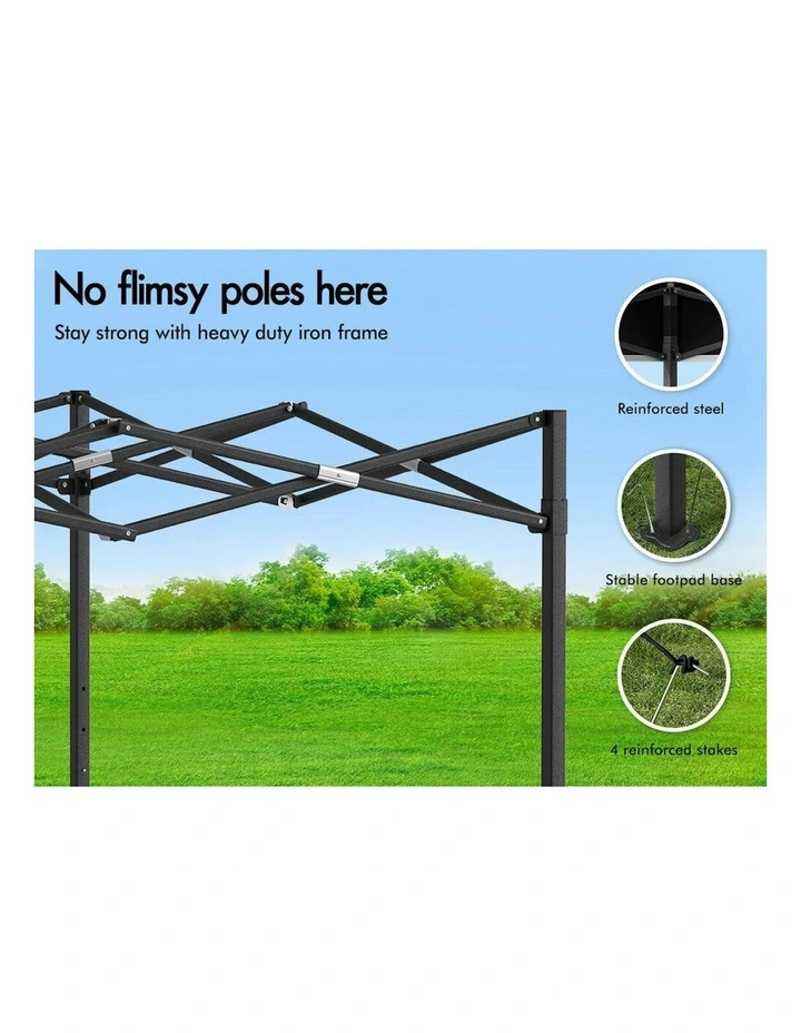 Gazebo Pop Up Marquee 600D Oxford Folding Camping Tent 4.5x3m in Black image 3