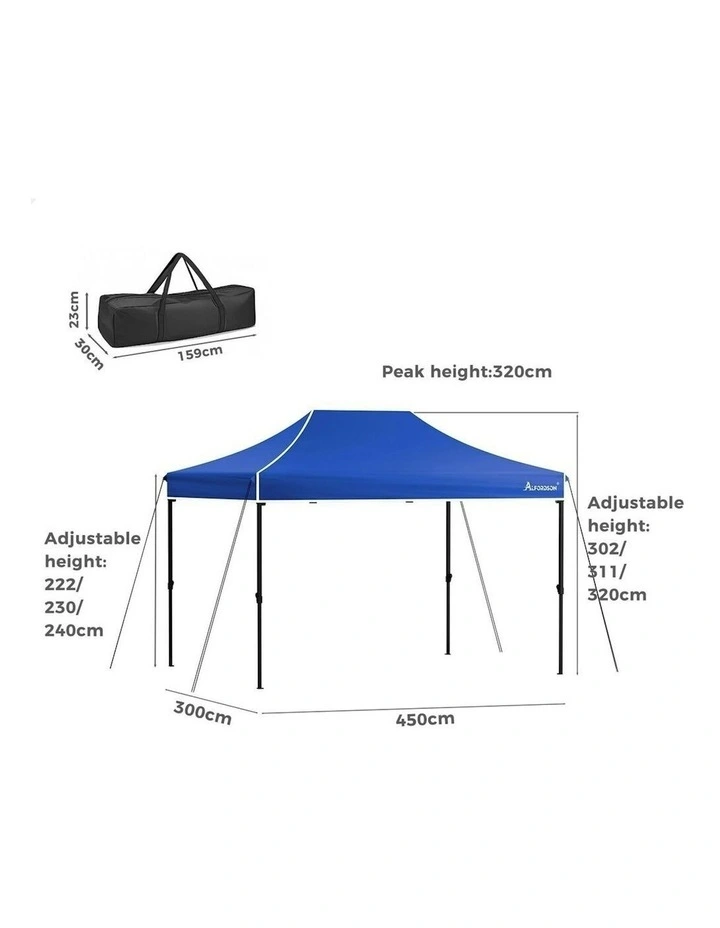 Gazebo Pop Up Marquee Tent 3x4.5 in Blue image 3