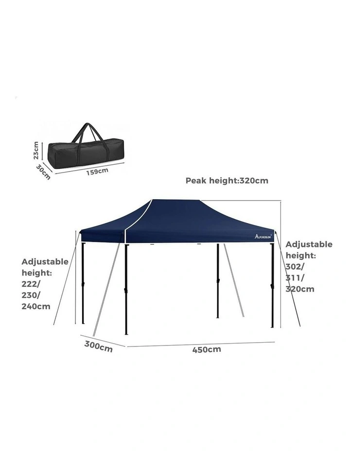 Gazebo Pop Up Marquee Tent 3x4.5 in Navy image 3