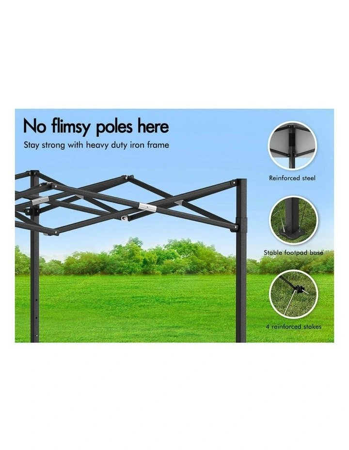 Gazebo Pop Up Marquee 600D Oxford Folding Camping Tent 4.5x3m in White image 3