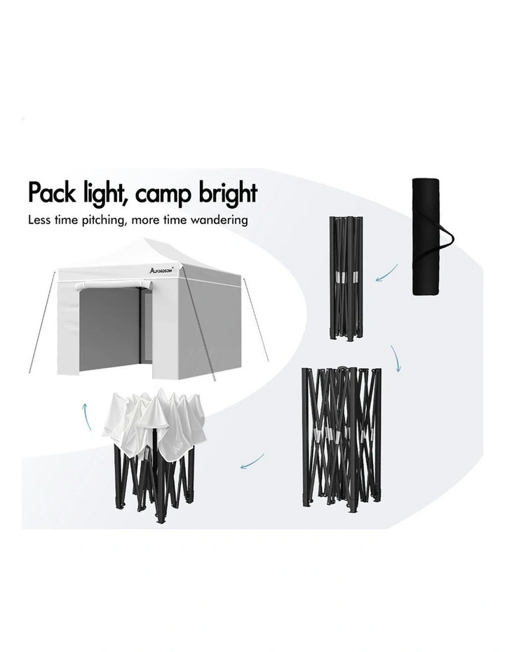 Gazebo Pop Up Marquee 600D Oxford Folding Camping Tent 4.5x3m in White image 6
