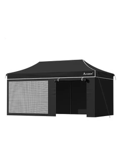Gazebo Pop Up Marquee 600D Oxford Folding Camping Tent 6x3m in Black