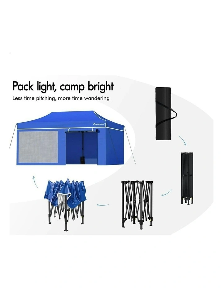 Gazebo Pop Up Marquee 3x6 in Blue image 4