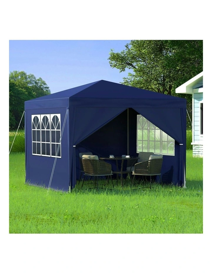 Gazebo Outdoor Wedding Marquee Camping Tent 3x3m in Blue image 2