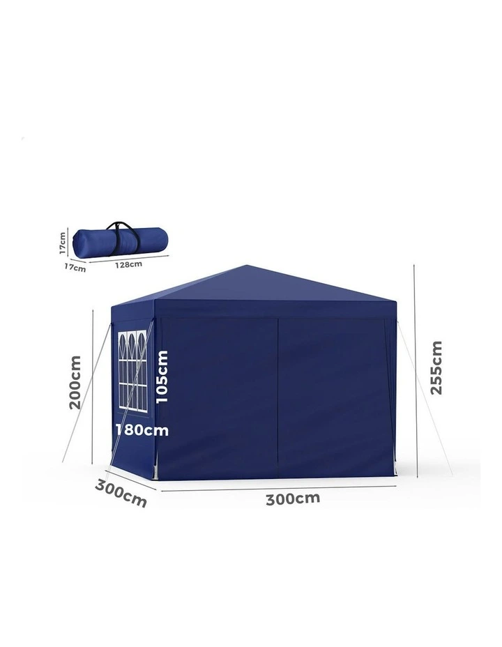 Gazebo Outdoor Wedding Marquee Camping Tent 3x3m in Blue image 5