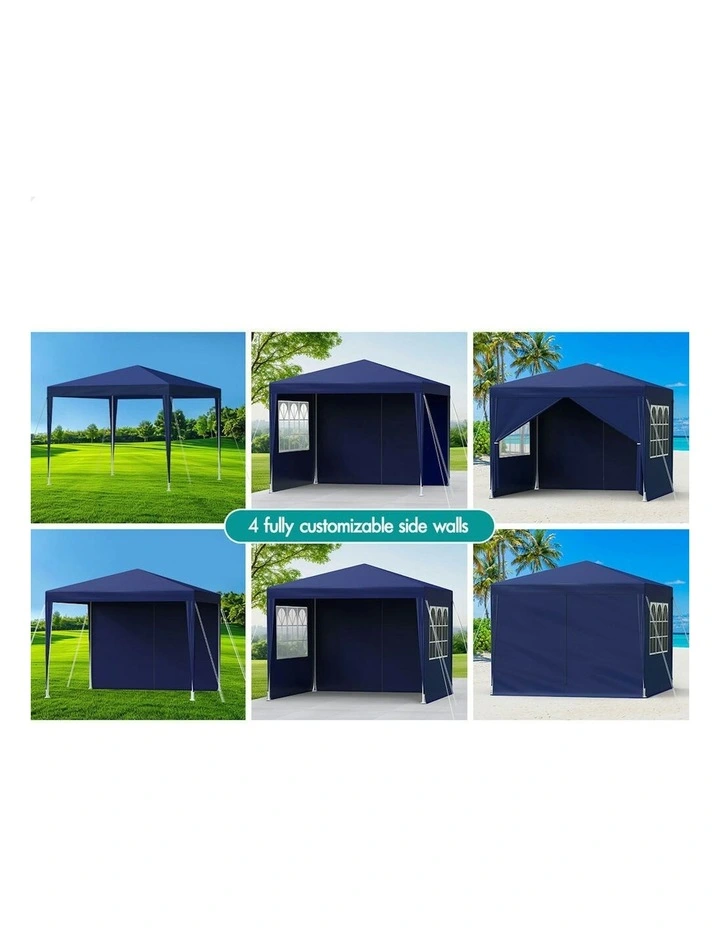 Gazebo Outdoor Wedding Marquee Camping Tent 3x3m in Blue image 7
