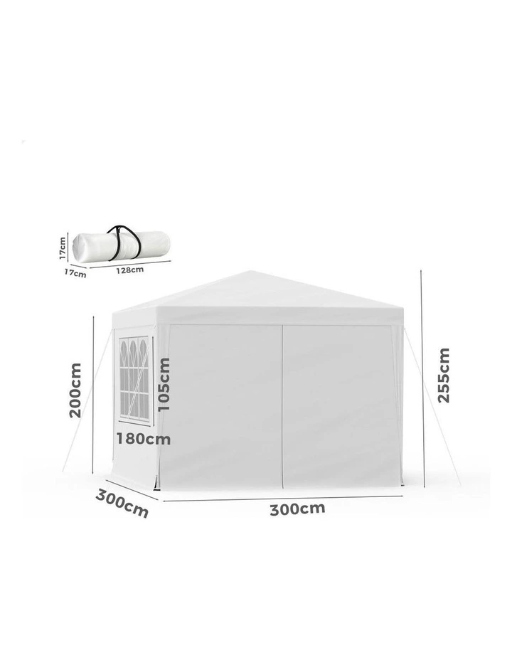 Gazebo Outdoor Wedding Party Tent 3x3 in White image 3