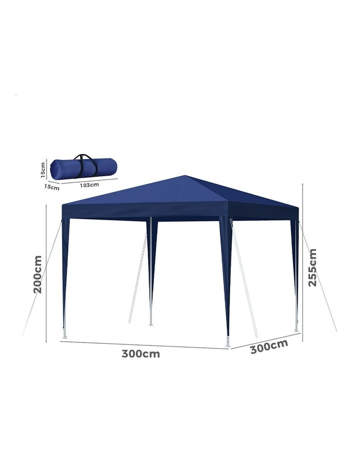 Gazebo Outdoor Wedding Camping Marquee 3x3m in Blue image 5