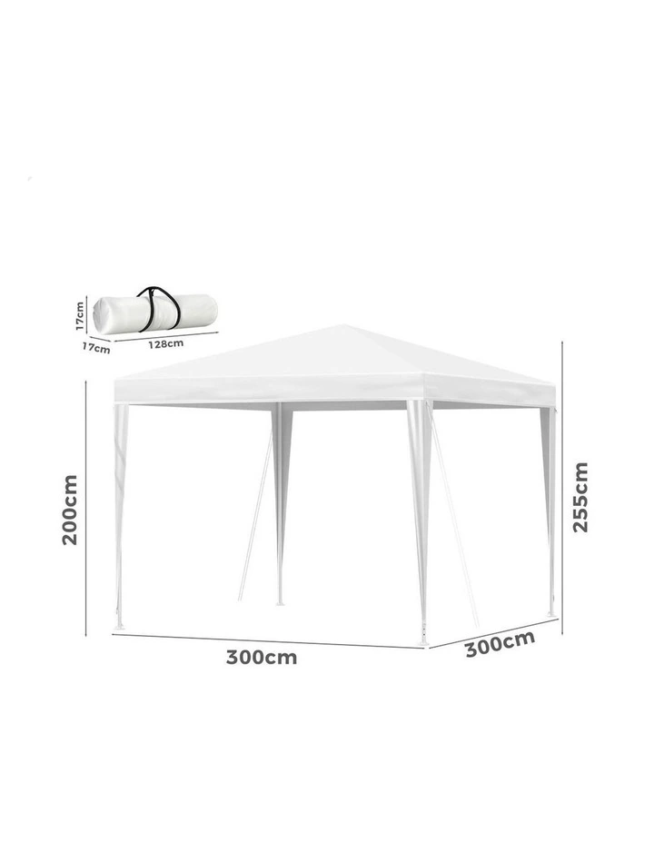 Gazebo Outdoor Wedding Party Tent Camping Shelter 3x3 in White image 3