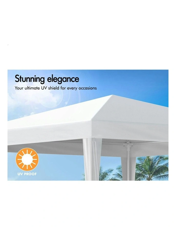 Gazebo Outdoor Wedding Party Tent Camping Shelter 3x3 in White image 6