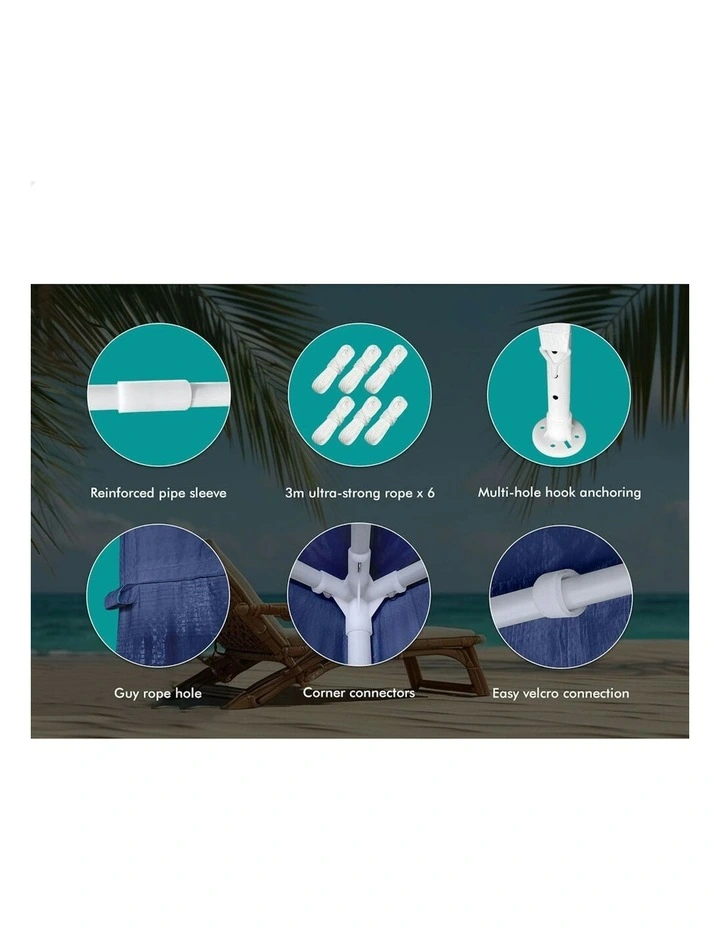 Outdoor Wedding Camping Marquee Canopy Portable Gazebo 3x6m in Blue image 6