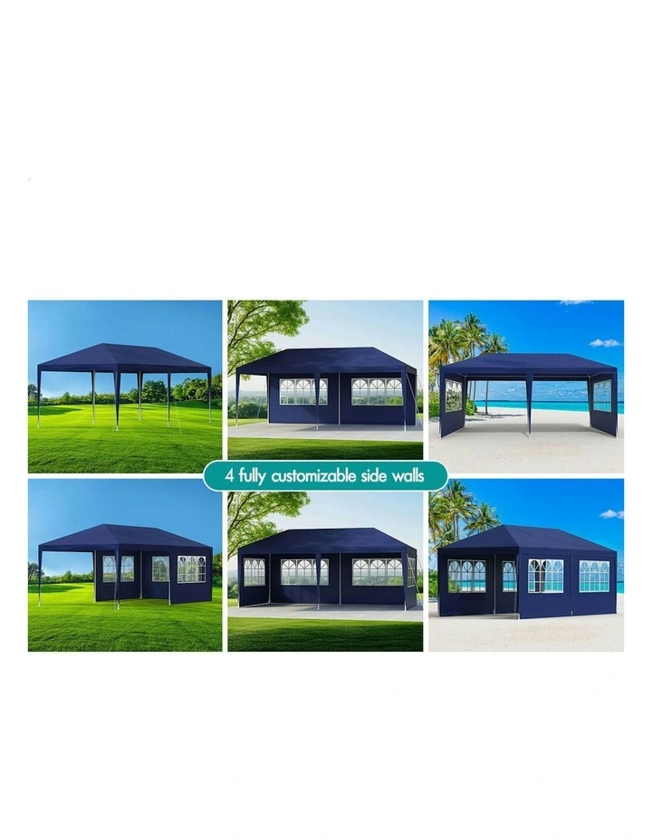 Outdoor Wedding Camping Marquee Canopy Portable Gazebo 3x6m in Blue image 7