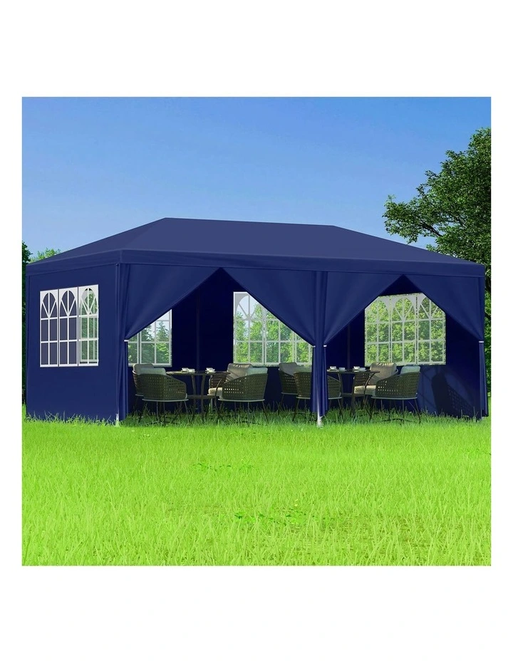 Outdoor Wedding Marquee Camping Canopy Portable Gazebo 3x6m in Blue image 2