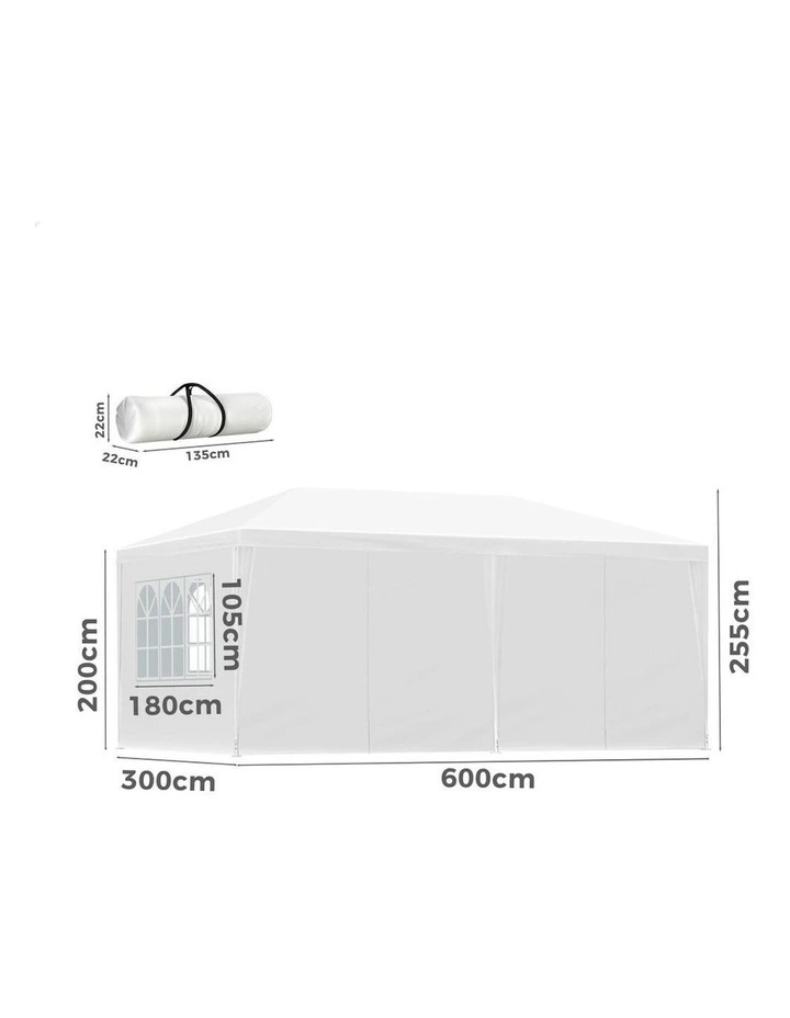 Outdoor Party Tent Marquee Camping Portable Side Wall Gazebo 3x6 in White image 3