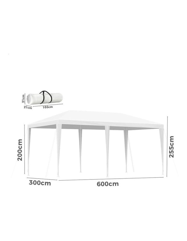 Outdoor Wedding Camping Marquee Canopy Portable Gazebo 3x6m in White image 6