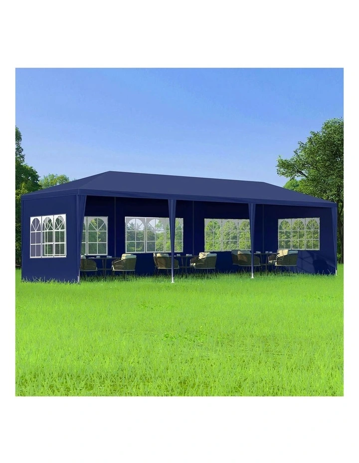 Outdoor Wedding Camping Marquee Canopy Portable Gazebo 3x9m in Blue image 2