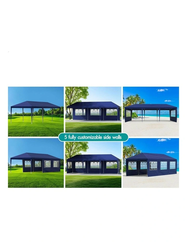 Outdoor Wedding Camping Marquee Canopy Portable Gazebo 3x9m in Blue image 7
