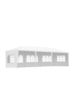 Outdoor Party Tent Marquee Camping Portable Side Wall Gazebo 3x9 in White