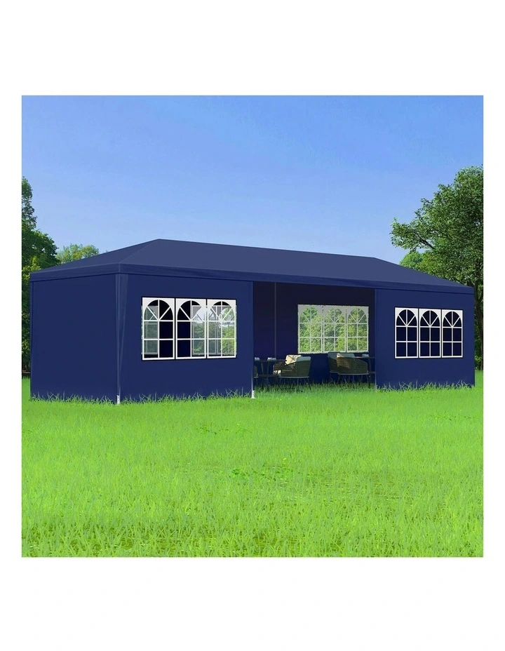 Outdoor Wedding Camping Marquee Canopy Portable Gazebo 3x9m in Blue image 2