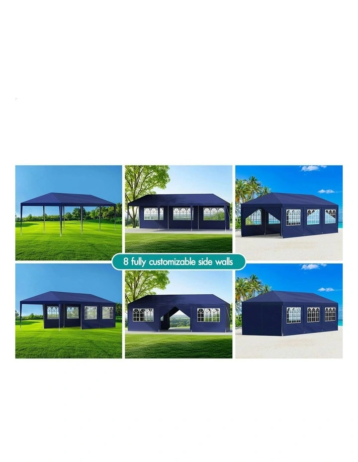 Outdoor Wedding Camping Marquee Canopy Portable Gazebo 3x9m in Blue image 7