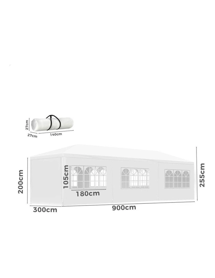 Outdoor Party Tent Marquee Camping Portable Side Wall Gazebo 3x9 in White image 3