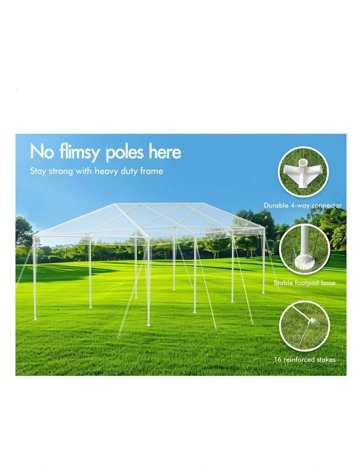 Outdoor Wedding Camping Marquee Canopy Portable Gazebo 3x9m in White image 3