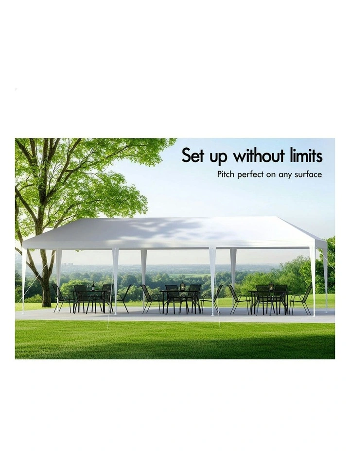 Outdoor Wedding Camping Marquee Canopy Portable Gazebo 3x9m in White image 4