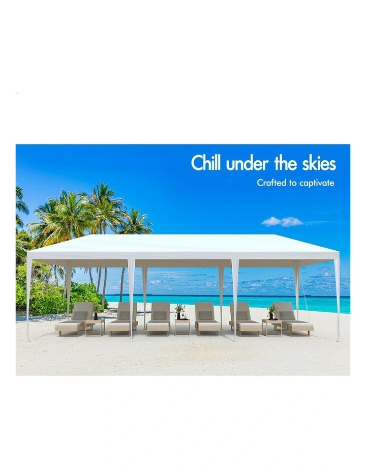 Outdoor Wedding Camping Marquee Canopy Portable Gazebo 3x9m in White image 5